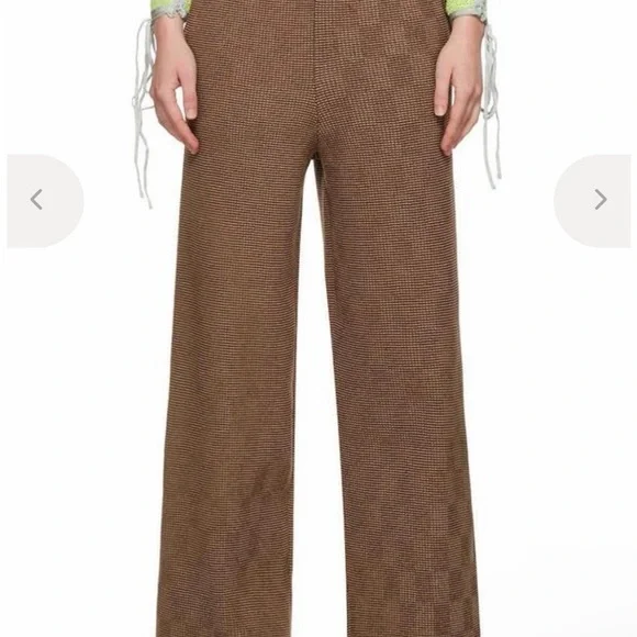 NWOT Isa Boulder Checkered Reflective Brown Loose Pants Size Large - Picture 3 of 5